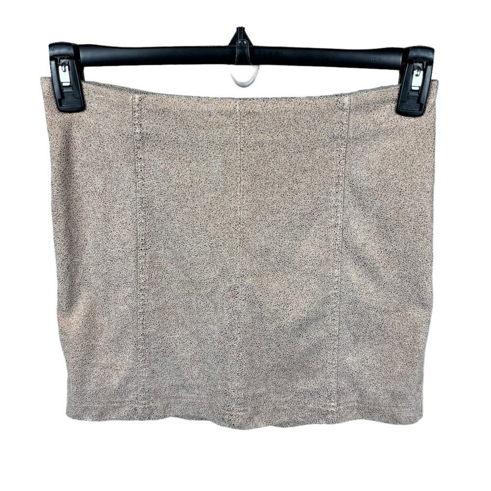 New Modern Femme Metallic Rose Gold Vegan Suede Mini Skirt Size 4